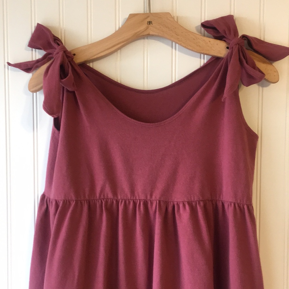 NTW, Lulus Washed Burgundy Tie-Strap Babydoll Dress - Picture 3 of 8